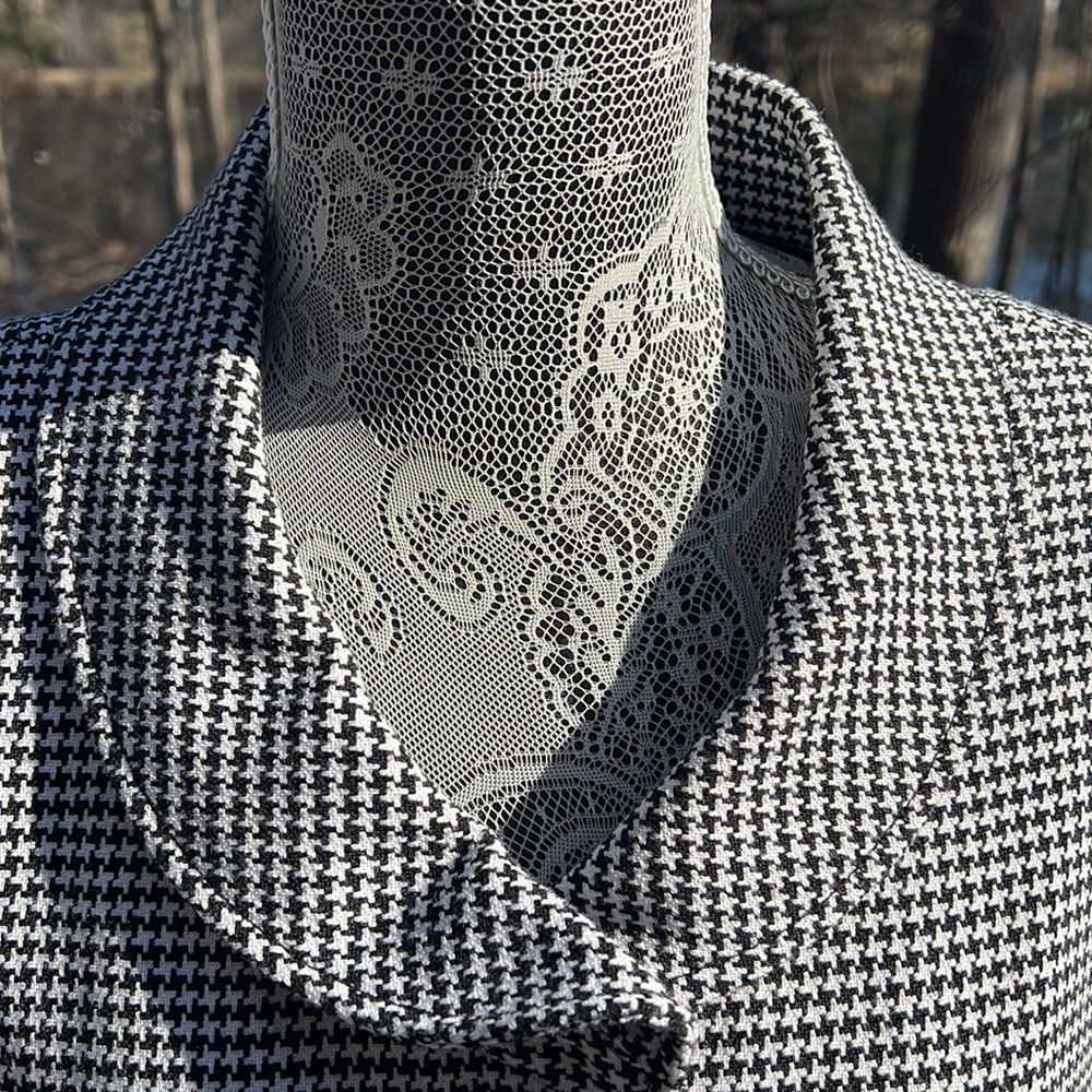 John Meyer Houndstooth Jacket Black Houndstooth B… - image 2